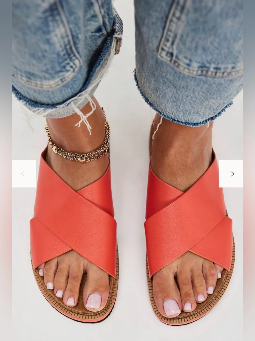 Free People papaya sidelines footbed sandal